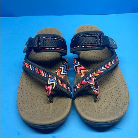 Skechers Reggae Trailway Sandals Women's Sz 9 Colorful Outdoor Strappy Slide - Picture 9 of 11